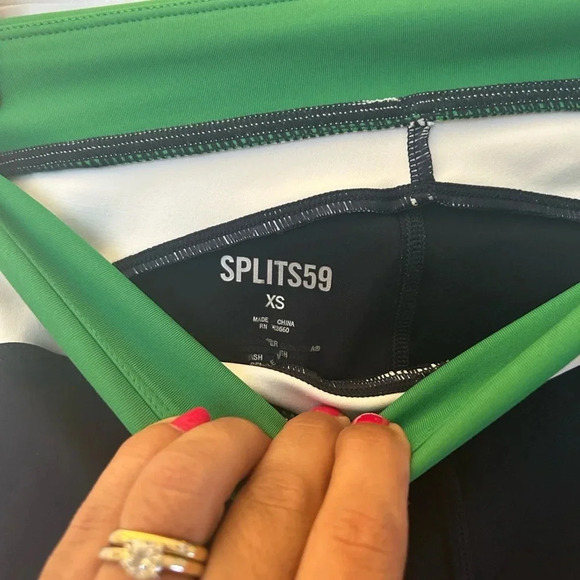 New Splits59 Dream High-Waisted Techflex Indigo/Off White Bike Shorts XSmall - Picture 3 of 6